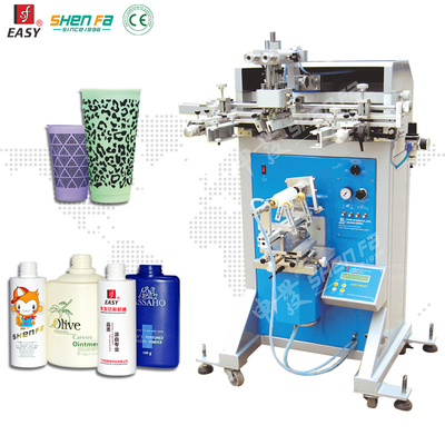 Zylinderbecher Flaschen Siebdruckmaschine für Kunststoffglas Metallmaterial 60W